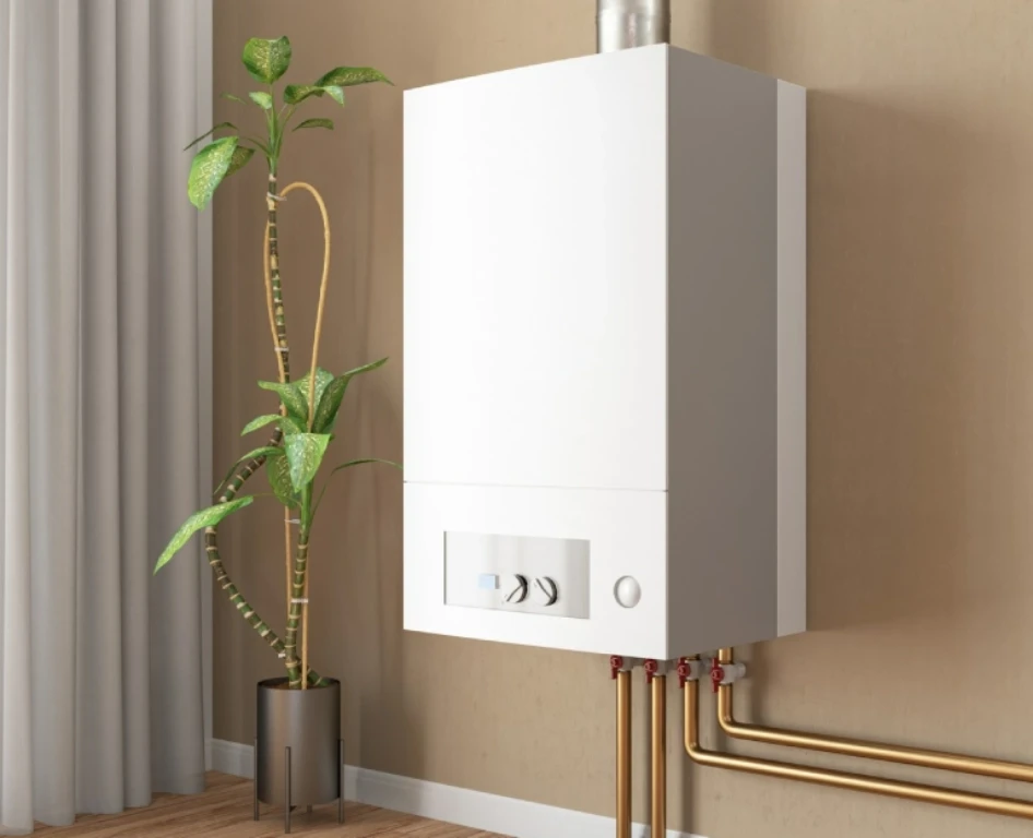 Kocioł gazowy i&nbsp;kwiat