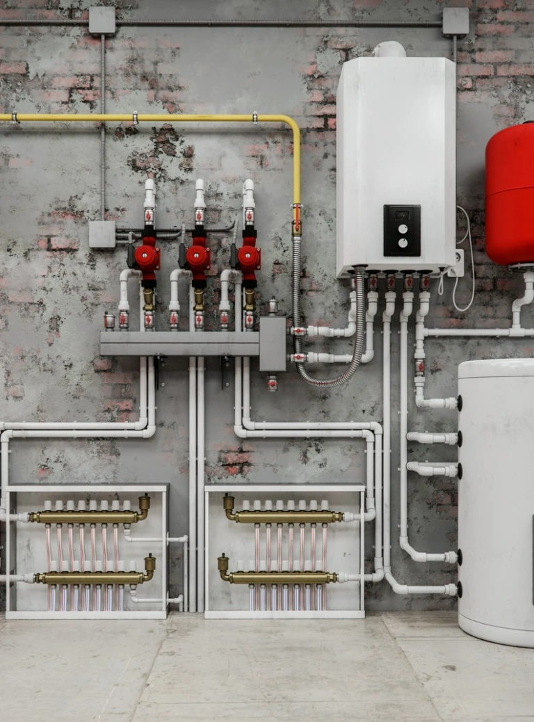 Instalacja cieplna z&nbsp;piecem gazowym